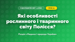 Які особливості рослинного і тваринного світу Полісся? (4 клас, Я досліджую світ, Грущинська)