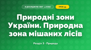 Природні зони України. Природна зона мішаних лісів (4 клас, Я досліджую світ, Жаркова)