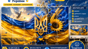 Банер до Дня Незалежності України (30 аркушів А4) – сучасний патріотичний декор у трендовому AI-стилі