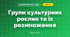 Групи культурних рослин та їх розмноження (3 клас, Я досліджую світ, Грущинська І.В., Хитра З.М.)