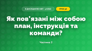 Як пов’язані між собою план, інструкція та команди? (3 клас, Я досліджую світ, Морзе Н.В., Барна О.В.)