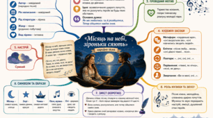 Ментальна карта «Місяць на небі, зіроньки сяють»: повний візуальний аналіз народної пісні