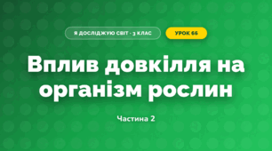 Вплив довкілля на організм рослин (3 клас, Я досліджую світ, Тагліна)