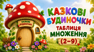🍄 Казкові будиночки. Таблиця множення (2–9)
