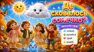 Рухлива гра для малят " Де сховалось сонечко?"
