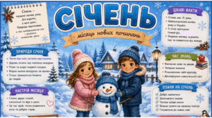СІЧЕНЬ. Плакат/постер (на 1, 4, 9 аркушах) + пазл
