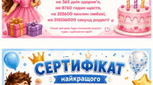 Комплект до Дня іменинника