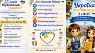 📘 «Україна починається з нас!» Буклет до Дня знань і 35-річчя Незалежності України (2–4 класи)