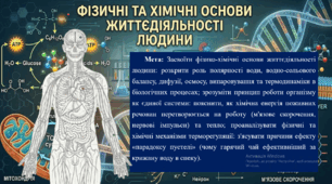 Прирдничі науки. 11 клас. Матеріали до уроку: Фізичні та хімічні основи життєдіяльності людини.