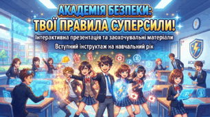Інтерактивна презентація та заохочувальні матеріали «Академія безпеки: твої правила суперсили!» (Вступний інструктаж)