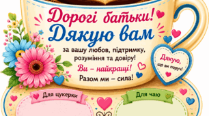 Листівка-вітання для батьків
