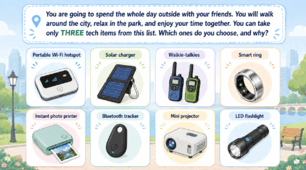 Speaking Cards: «Which 3 Tech Items Would You Take?» (Гаджети та аргументація англійською)