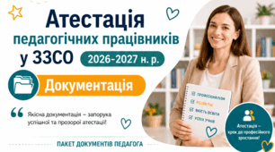 Комплект документів Атестація педагогічних працівників у ЗЗСО 2026-2027 н. р.