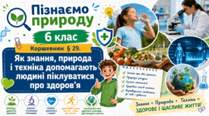 Як знання, природа і техніка допомагають людині піклуватися про здоров'я. Презентація, інфографіка, робочий аркуш