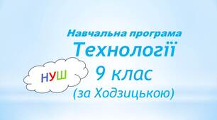 Навчальна програма «Технології. 9 клас» (за Ходзицькою)