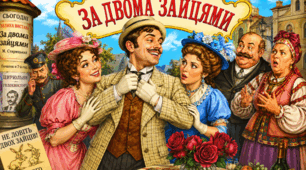 М. Старицький "За двома зайцями". Інфографіка
