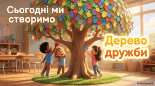 ДіТ, 1 клас, уроки 2 і 3. Як відчути, що таке дружба? Колективна аплікація з паперу. Як виглядає яблунька в різні пори року? Об’ємна аплікація з картону і різних матеріалів