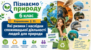 Які ризики і наслідки споживацької діяльності людей для природи. Презентація, інфографіка, робочий аркуш