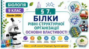 Білки: рівні структурної організації, основні властивості. Презентація, інфографіка, робочий аркуш