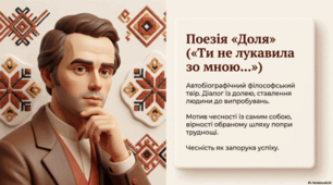 Поезія «Доля» («Ти не лукавила зо мною...»). Автобіографічний філософський твір.