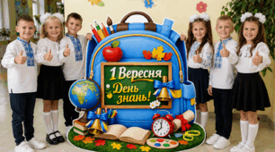 Ростова фігура / Оформлення (рюкзак, портфель): «1 Вересня — День знань!» (на свято Першого дзвоника)