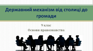 Основи правознавства 9 клас "Державний механізм від столиці до громади"
