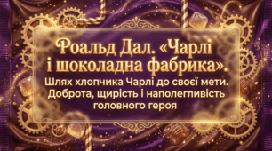 5 клас НУШ. Роальд Дал. "Чарлі і шоколадна фабрика". Шлях хлопчика Чарлі до своєї мети. Доброта, щирість і наполегливість головного героя. Презентація, інфографіка, робочий аркуш