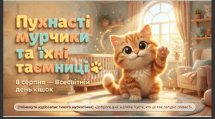 Презентація+конспект заняття "8 серпня -Всесвітній день кішок ". Тематичне заняття.