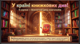 Презентація+конспект заняття "9 серпня -Всесвітній день книголюбів ". Тематичне заняття.