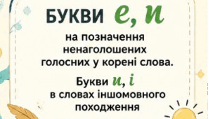 Буклет до уроку "Букви е, и на позначення ненаголошених голосних у корені слова. Букви и, і в словах іншомовного походження"