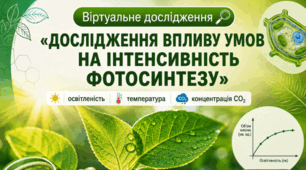 Лабораторне (віртуальне) дослідження: "Дослідження впливу умов на інтенсивність фотосинтезу"📚👩🏫👨🏫9 клас НУШ, Тагліна (робочий аркуш учня+зразок виконання)