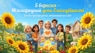 🏫СУЧАСНА анімована презентація на 48 слайдів🌟💖"5 вересня – Міжнародний день благодійності"🌟💖