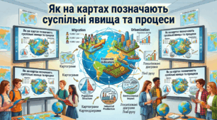 презентація 9 кл НУШ "Як на картах позначають суспільні явища та процеси"
