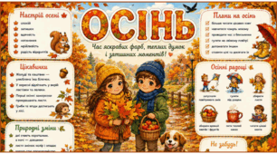 ОСІНЬ. Плакат/постер (на 1, 4, 9 аркушах) + пазл
