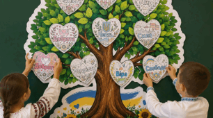 🌳 Дерево «Мова гідності — це…» Аплікація . Перший урок