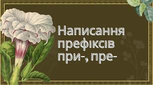 Написання префіксів при-, пре-