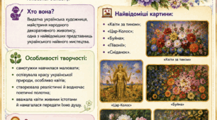 Картка-візитівка Катерини Білокур