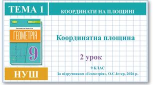 9 клас. Геометрія (НУШ). Урок№2. Координатна площина