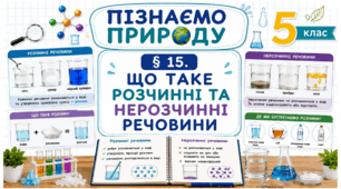 Що таке розчинні та нерозчинні речовини. Презентація, інфографіка, робочий аркуш