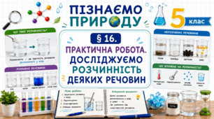 Практична робота. Досліджуємо розчинність деяких речовин. Презентація, інфографіка, робочий аркуш