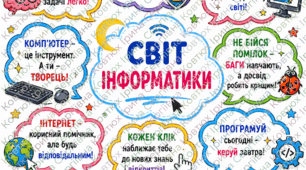 Світ інформатики» — яскравий комплект мотиваційних хмаринок