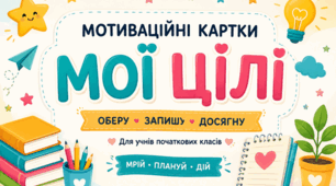 Мотиваційні картки «Мої цілі» | Перший урок | Ранкові зустрічі | НУШ
