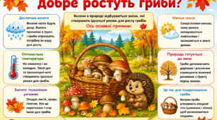 Тематичний день. 1 клас. Чому восени добре ростуть гриби?