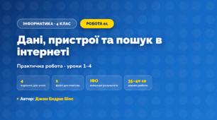 Практична робота «Дані, пристрої та пошук в інтернеті» (4 клас, Інформатика, Джон Ендрю Біос)