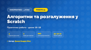 Практична робота «Алгоритми та розгалуження у Scratch» (4 клас, Інформатика, Джон Ендрю Біос)