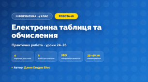 Практична робота «Електронна таблиця та обчислення» (4 клас, Інформатика, Джон Ендрю Біос)