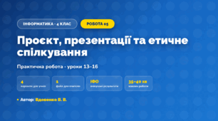 Практична робота «Проєкт, презентації та етичне спілкування» (4 клас, Інформатика, Вдовенко В. В.)