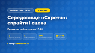 Практична робота «Середовище «Скретч»: спрайти і сцена» (4 клас, Інформатика, Вдовенко В. В.)