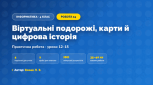 Практична робота «Віртуальні подорожі, карти й цифрова історія» (4 клас, Інформатика, Козак Л. З.)