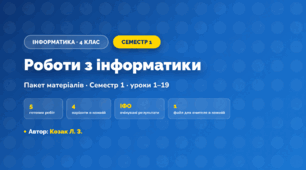 Пакет робіт · Семестр 1 (4 клас, Інформатика, Козак Л. З.)